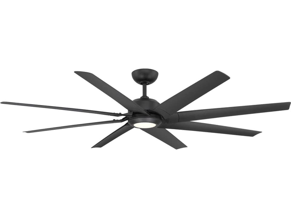 Roboto XL 70-Inch 8-Blade Indoor Outdoor Smart Ceiling Fan with LED Light in Matte Black