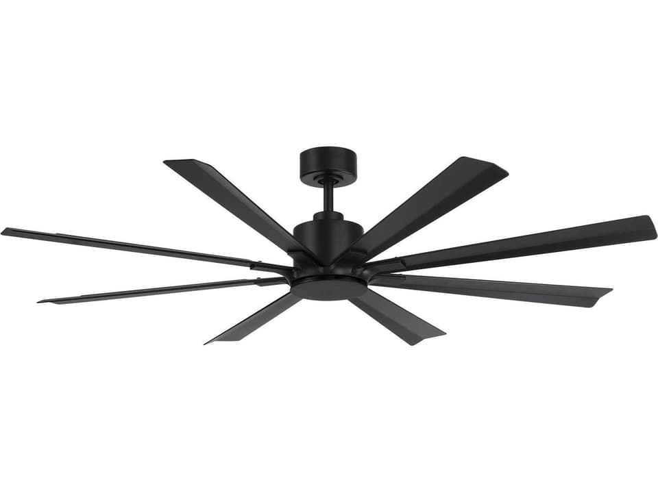Size Matters 65-Inch 8-Blade Outdoor Smart Ceiling Fan in Matte Black