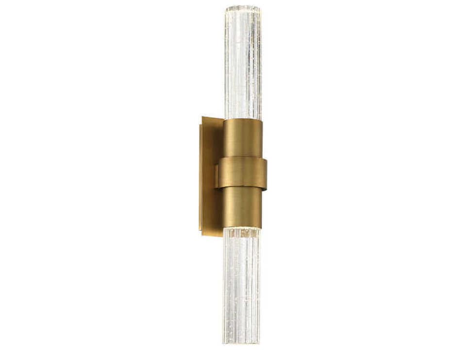 Ceres LED Wall Sconce in Aged Brass with Crystal Glass
