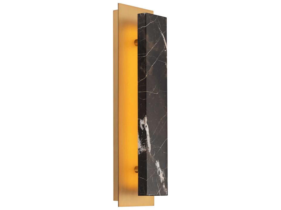 Zurich 18-Inch Integrated LED Wall Sconce in Black and Aged Brass