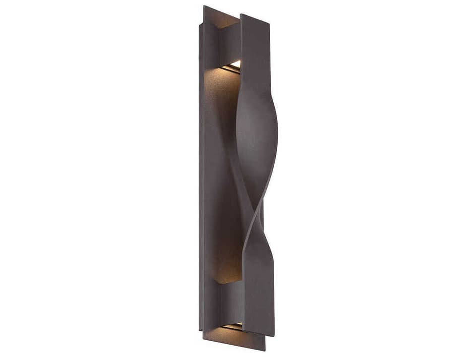 Twist 2-Light LED Indoor Outdoor Wall Sconce in Bronze