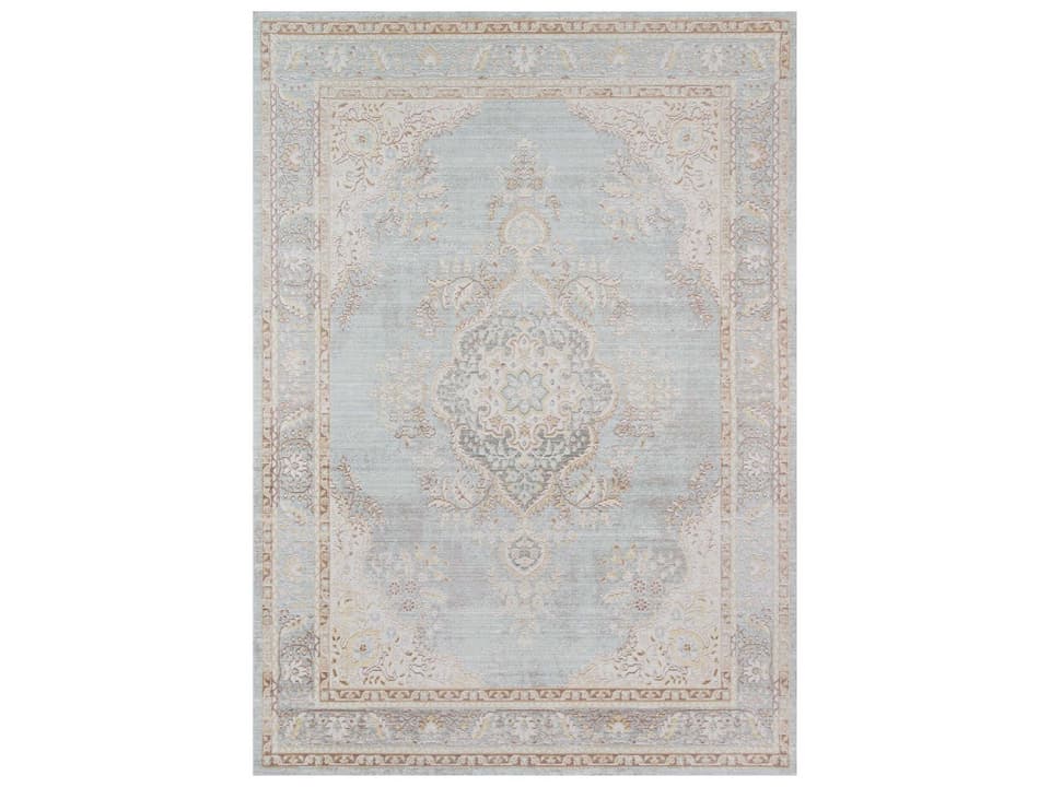 Isabella ISA-1 Blue Traditional Medallion Power Loomed Area Rug