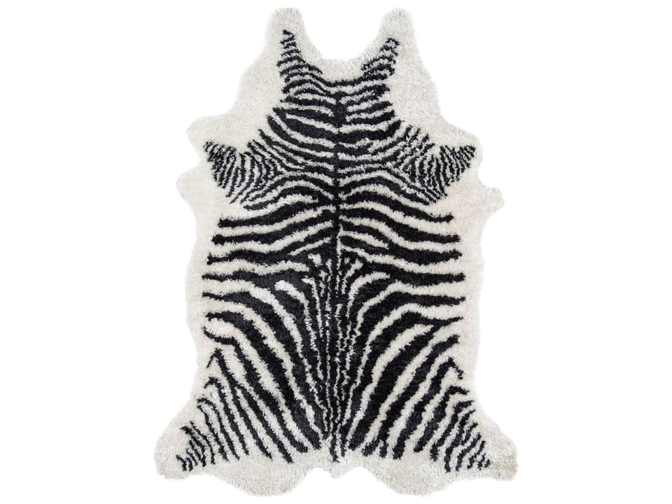 Kalahari KAL-1 Zebra Stripe Hand Tufted Polyester Area Rug in Black