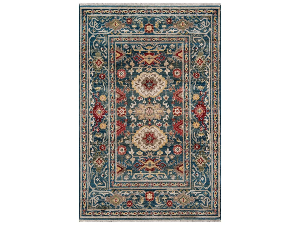 Lenox Traditional Bordered Area Rug with Ornate Medallions
