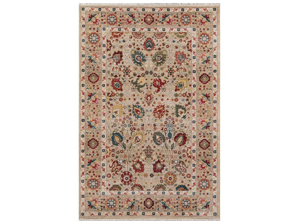 Lenox Traditional Bordered Area Rug in Ivory