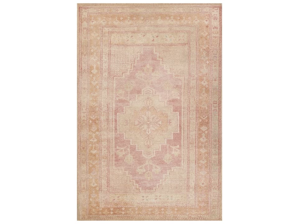 Luna Hand Tufted Bordered Area Rug in Pink