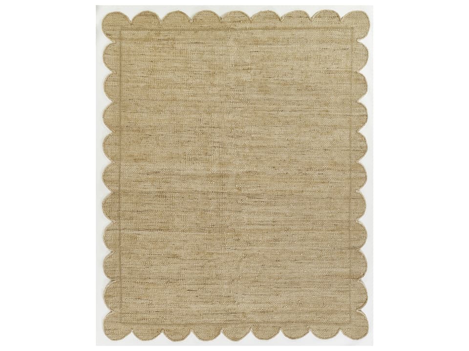 Parikia Hand Woven Jute Area Rug with Scalloped Edges