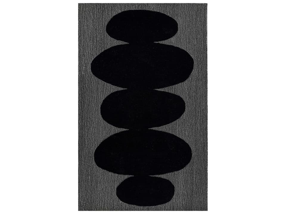 Simba Collection Hand-Tufted Wool Area Rug in Black