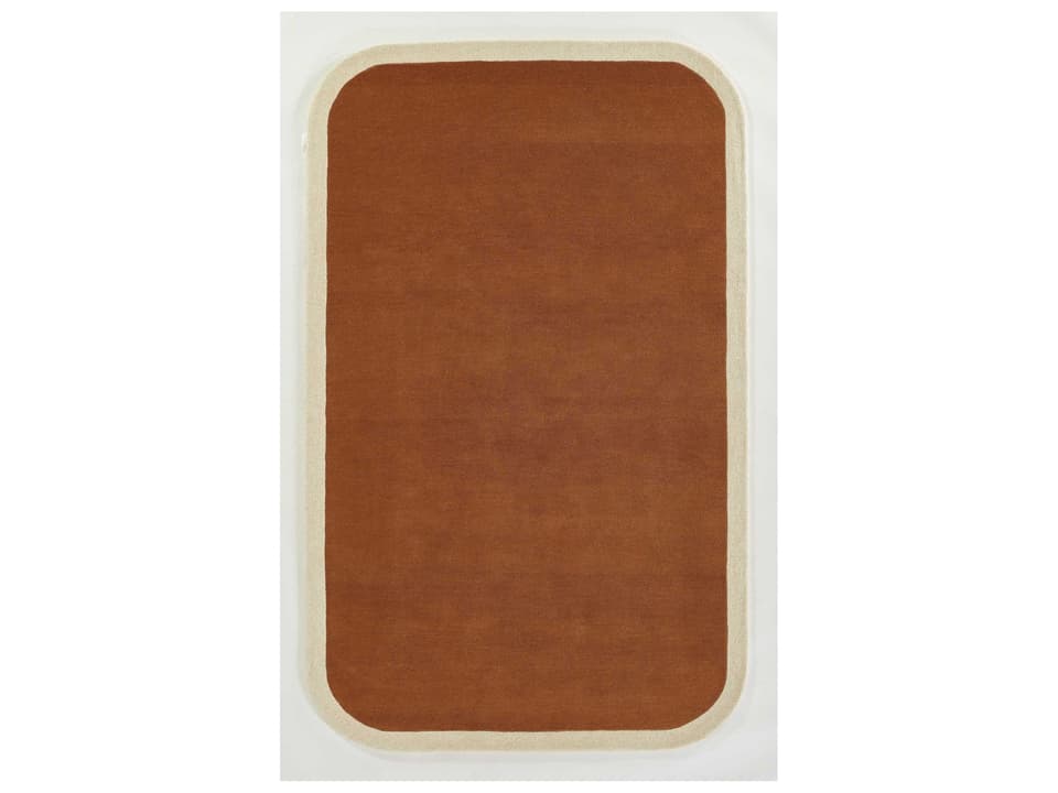 Tallulah Copper Hand Tufted Wool Area Rug with Rounded Corners