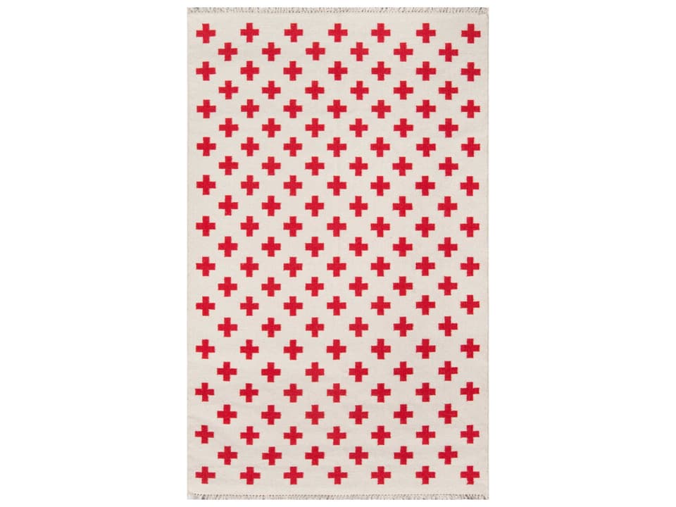 Novogratz Topanga Geometric Hand Woven Wool Area Rug in Ivory