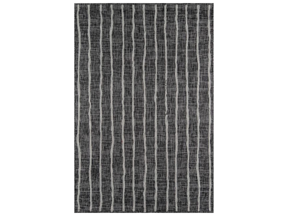 Villa Striped Indoor Outdoor Area Rug Charcoal