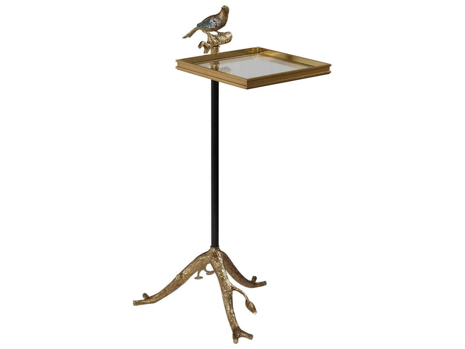 Tweet Accent Table Brass and Iron with Paua Shell Inlay