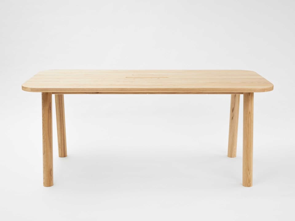 LAXseries Rectangular Dining Table in Solid Ash with Matte Clear Finish