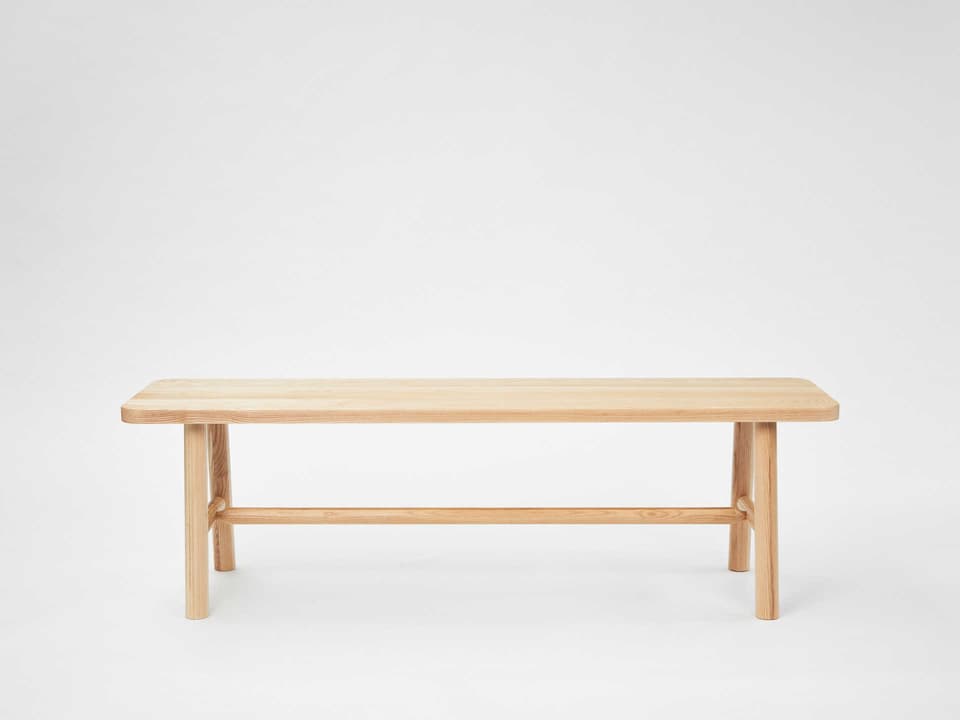 LAX Series Ash Wood Accent Bench with Storage