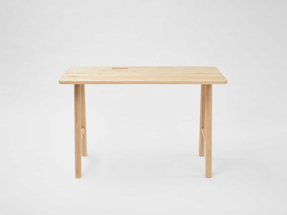 LAX Series Milk Desk Solid Ash Wood Computer Desk
