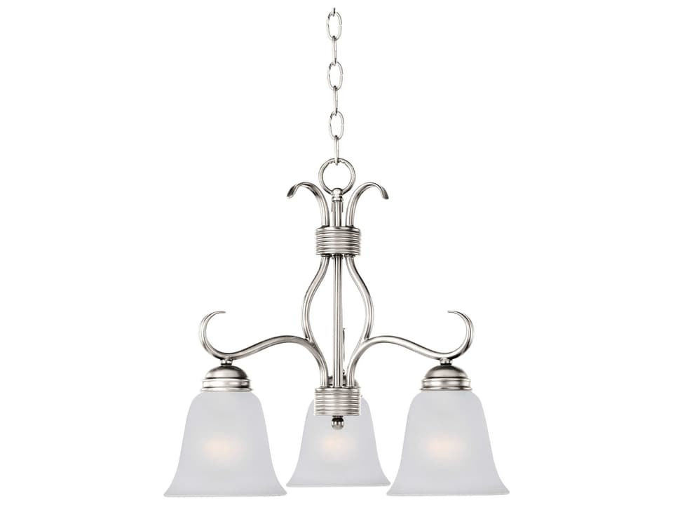 Basix 3-Light Chandelier in Satin Nickel with Frosted Glass