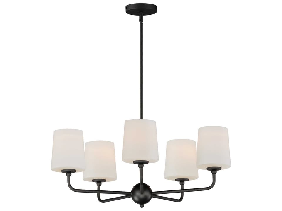 Bristol 5-Light Anthracite Chandelier with Satin White Glass