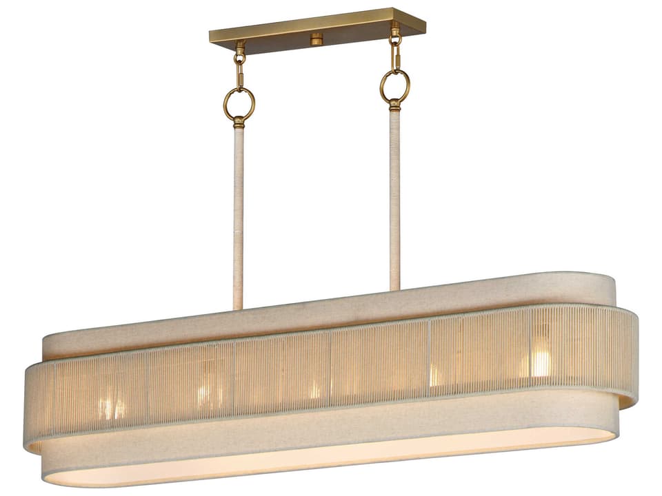 Seacliff 5-Light Linear Pendant in Natural Aged Brass