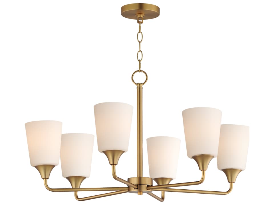 Hudson 6-Light Chandelier in Natural Aged Brass