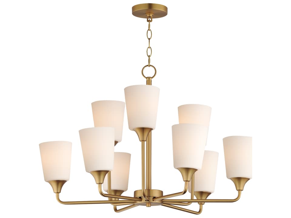 Hudson 9-Light Multi-Tier Chandelier in Natural Aged Brass
