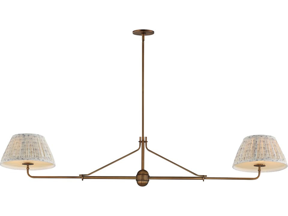 Dunbridge 2-Light Linear Island Pendant in Weathered Brass