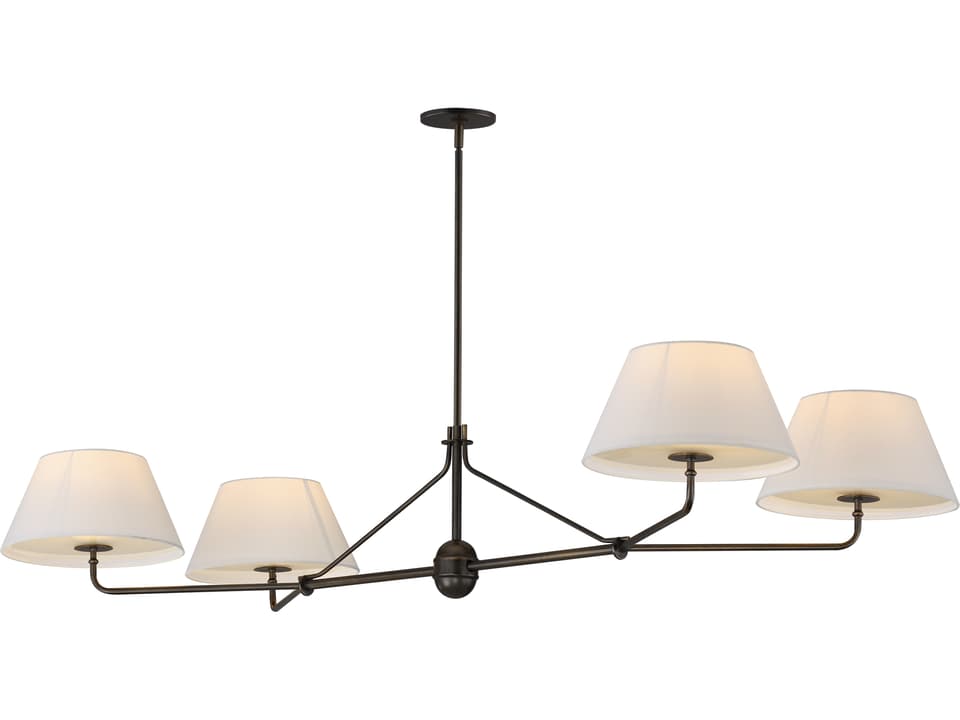 4-Light Dunbridge Linear Chandelier in Antique Bronze