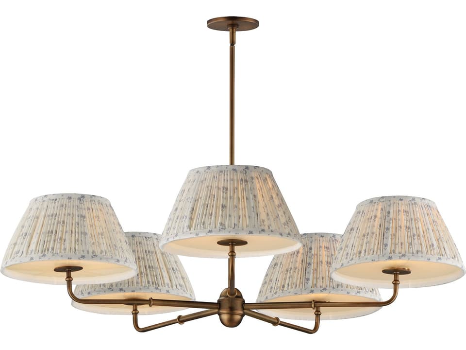 5-Light Dunbridge Empire Chandelier in Weathered Brass