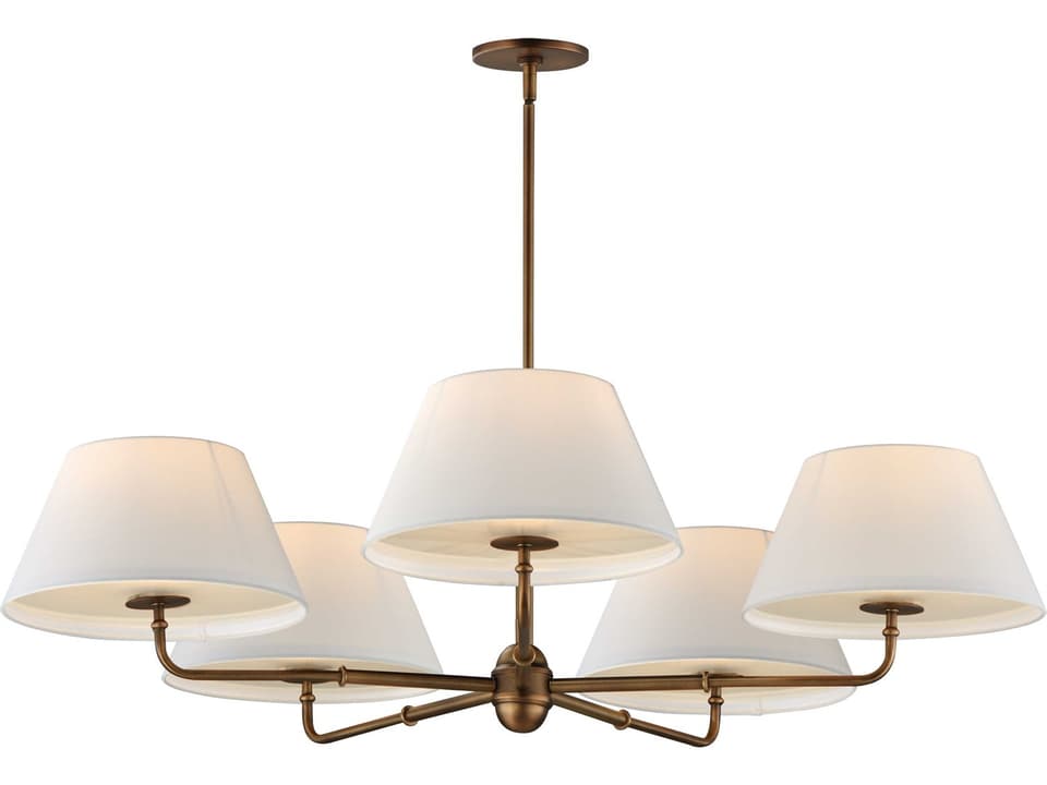 Dunbridge 5-Light Chandelier in Weathered Brass Traditional Empire