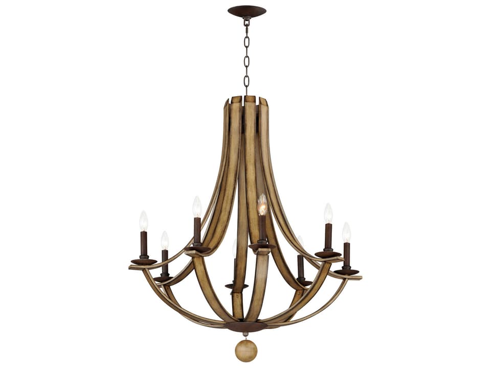 Basque 8-Light Driftwood Anthracite Candelabra Chandelier