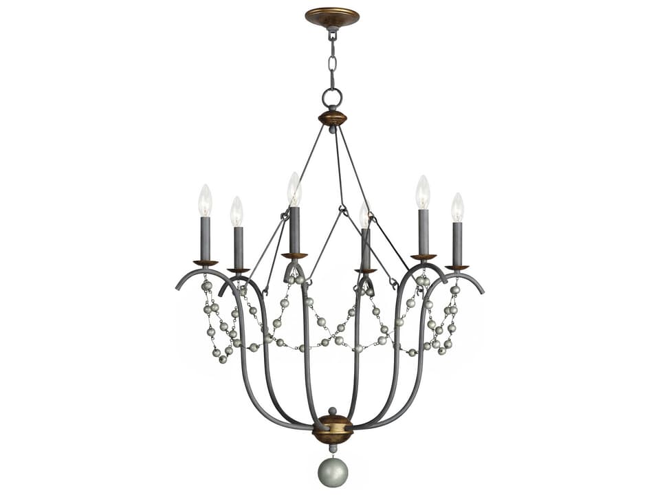 Formosa 6-Light Candelabra Chandelier in Golden Noir