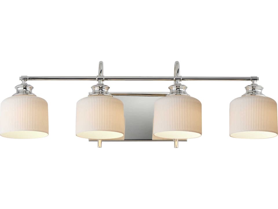 Bisque 4-Light Polished Nickel Bath Vanity Light