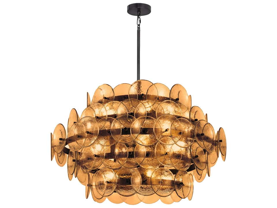 Loren 12-Light Tiered Chandelier in Gunmetal Bronze