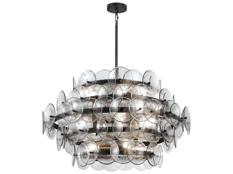 Loren 12-Light Tiered Chandelier in Gunmetal Black