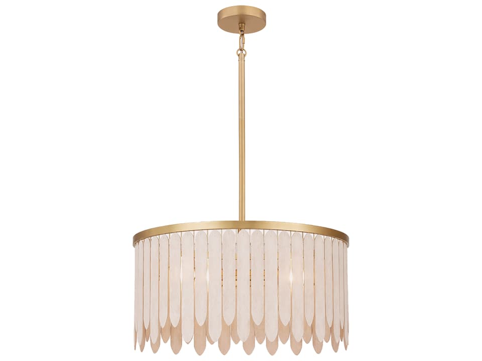 Marimba 4-Light Drum Pendant Light in Weathered White