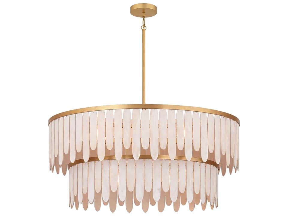 Marimba 7-Light Weathered White Drum Chandelier