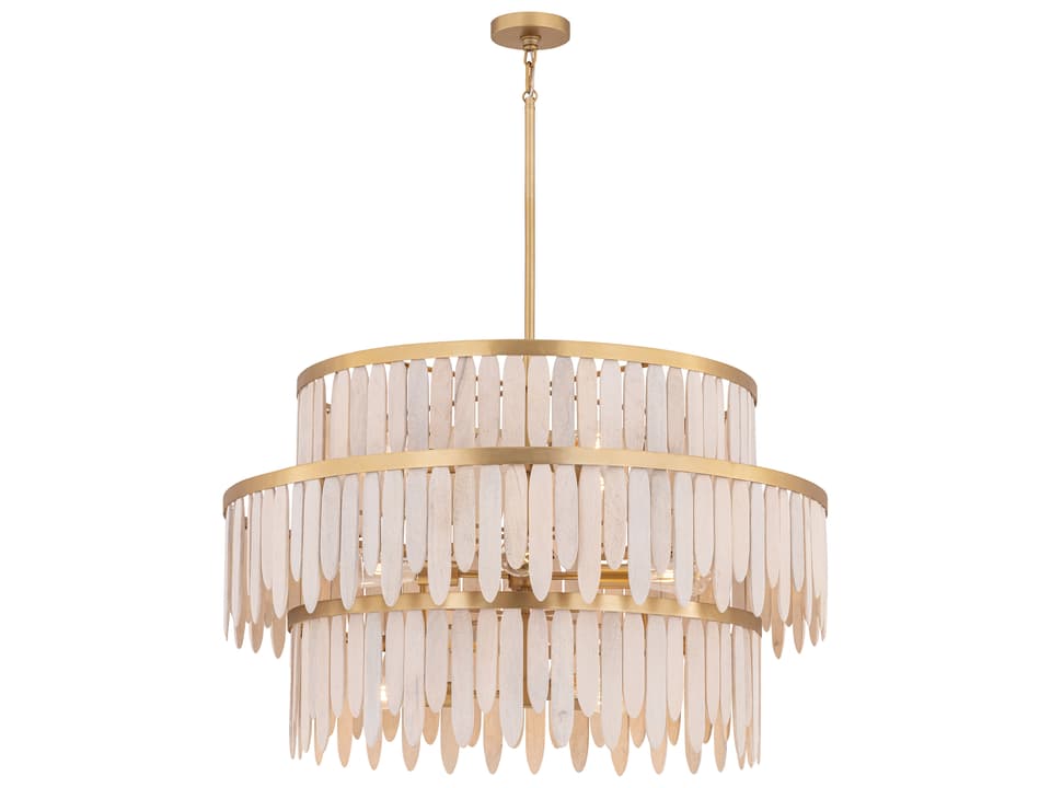 Marimba 10-Light Weathered White Tiered Geometric Chandelier