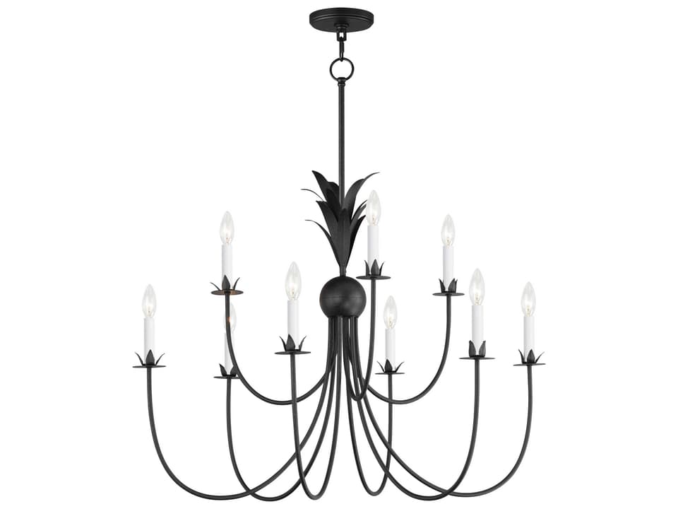 Paloma 9-Light Candelabra Chandelier in Anthracite