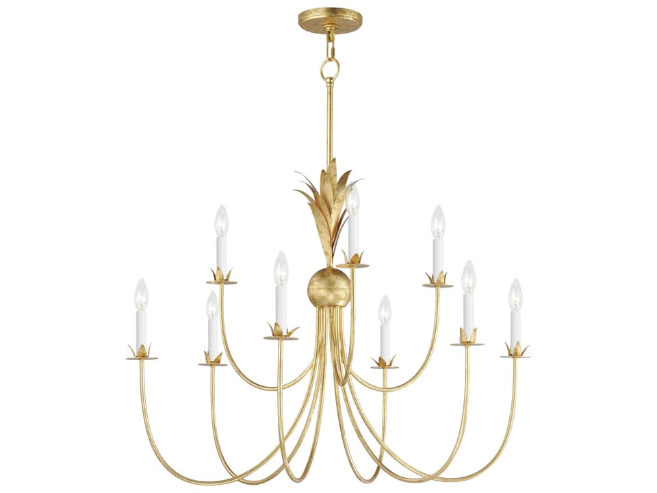 Paloma 9-Light Chandelier in Gold Leaf