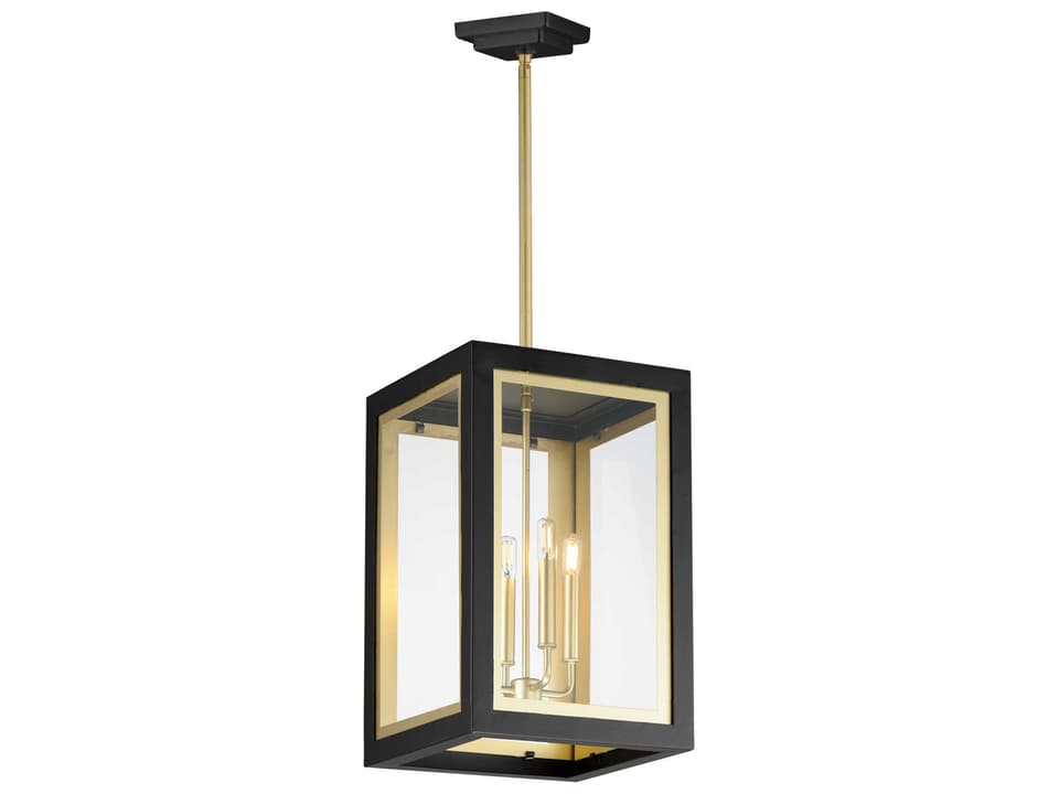 Neoclass 4-Light Outdoor Hanging Light in Black and Gold