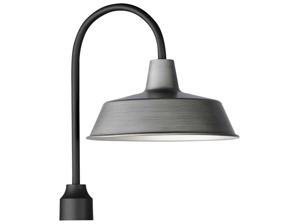 Pier M 1-Light Outdoor Post Light in Weathered Zinc and Black