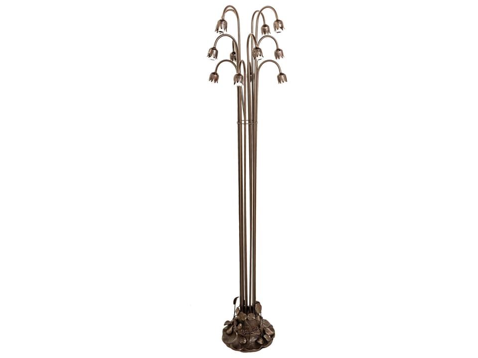 Tiffany Pond Lily 12-Light Floor Lamp Base in Mahogany Bronze