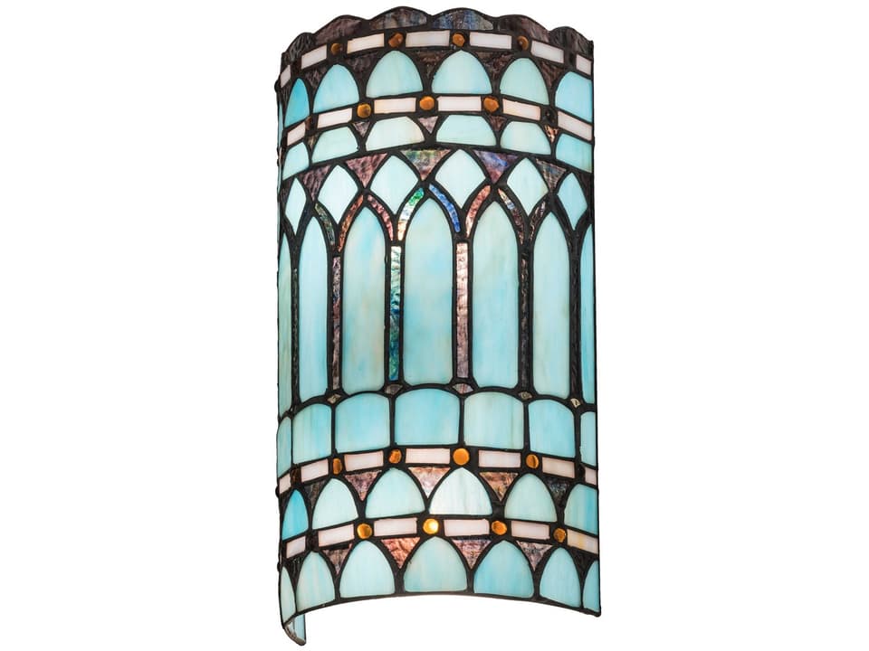 Tiffany Aello 2-Light Wall Sconce in Multi-Colored Stained Glass