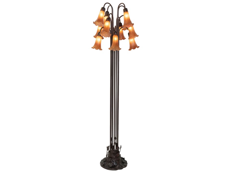 Tiffany 12-Light Tree Floor Lamp with Candelabra Base Sockets