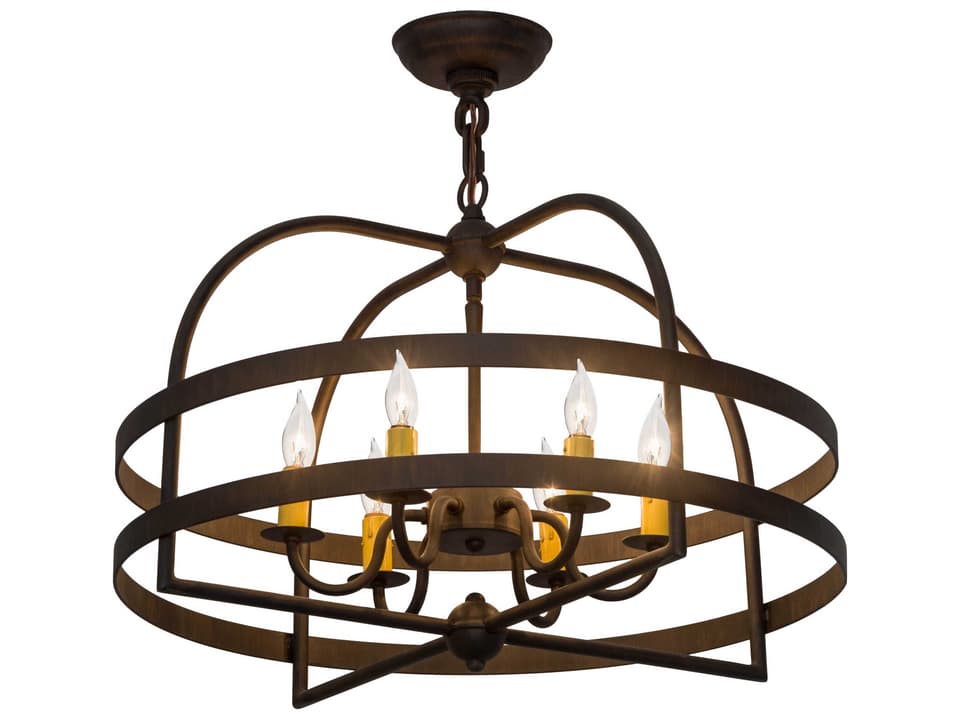 Aldari 6-Light Ruby Chocolate Brown Candelabra Chandelier