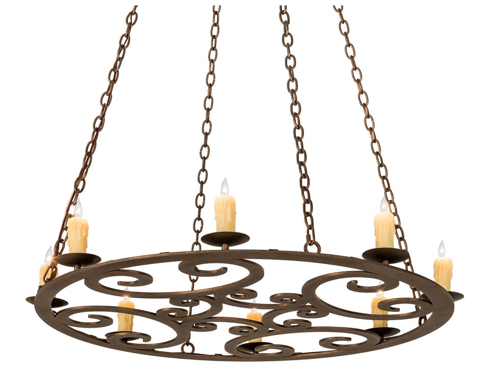 Ashley 8-Light Chocolate Brown Chandelier with Tapered Candles