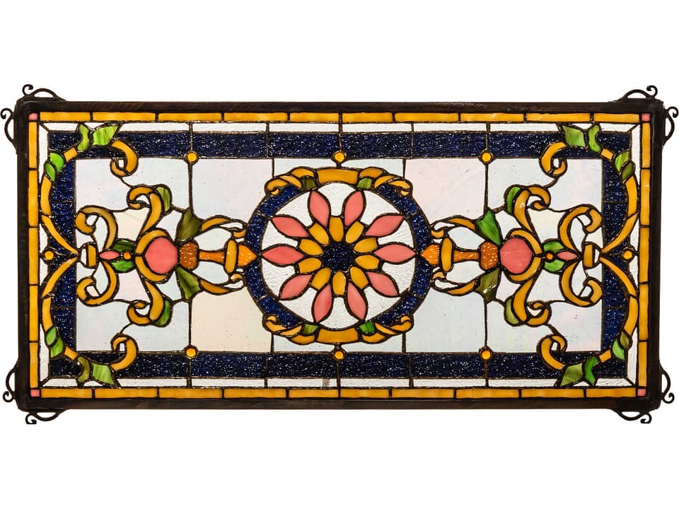 Emma Stained Glass Window Wall Art Multicolor Art Glass Panel