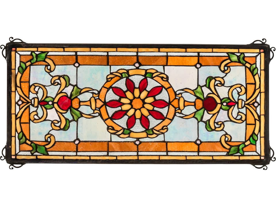 Emma 25-Inch Art Nouveau Stained Glass Window Wall Art