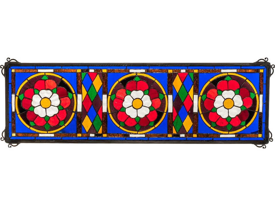 Tudor Trio Stained Glass Window Wall Art