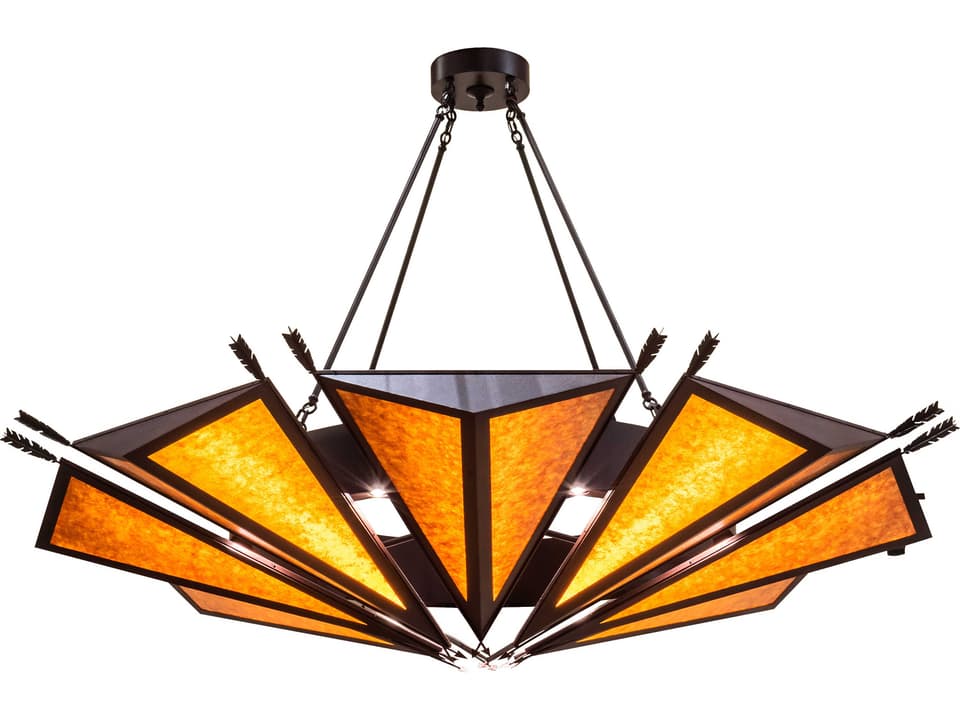 Desert Arrow 9-Light Steel Glass LED Geometric Chandelier