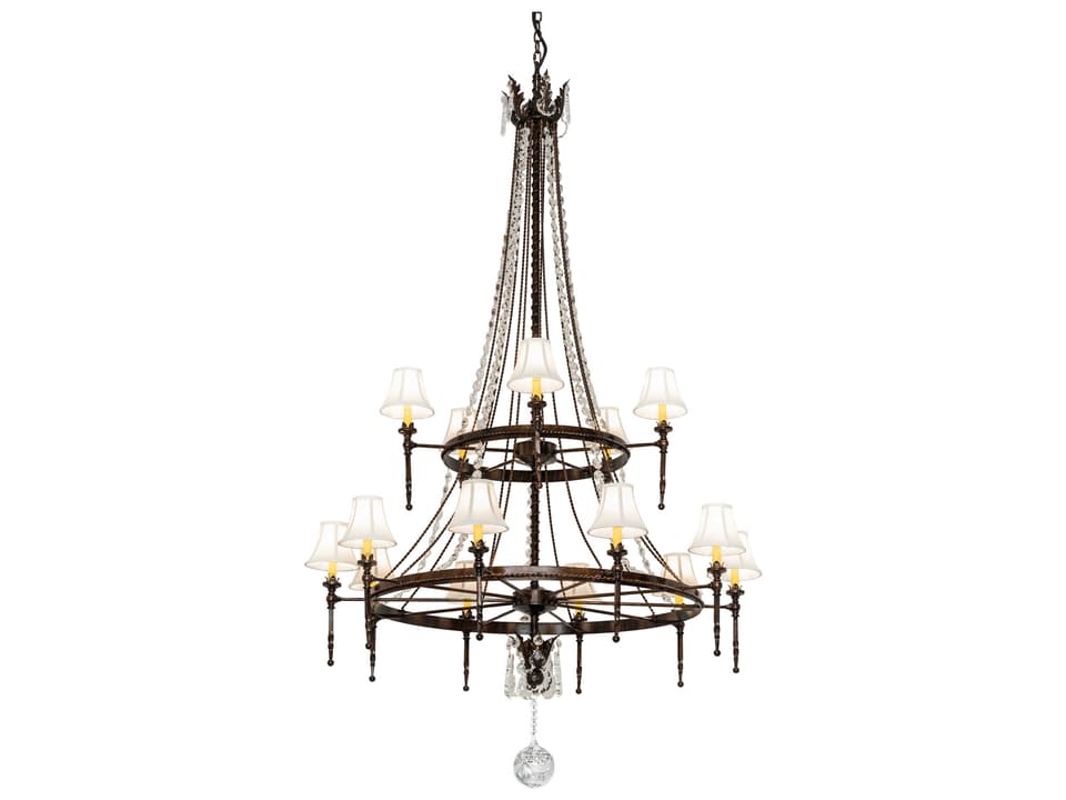 Lighting Amaury 15-Light Two-Tier Chandelier in Delmonico Bronze